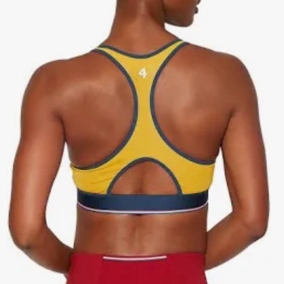 NWT FOURLAPS CIRCUIT SPORTS BRA PINOT/RADIANT YELLOW/MOONLIGHT - Picture 2 of 3